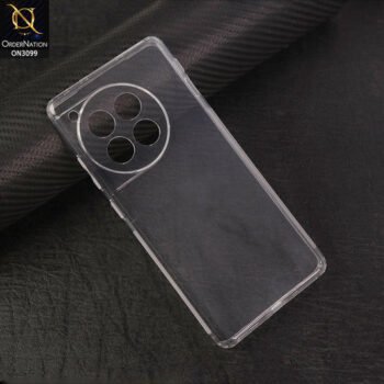 OnePlus 12R Cover - Soft 4D Design Shockproof Silicone Transparent Clear Camera Protection Case